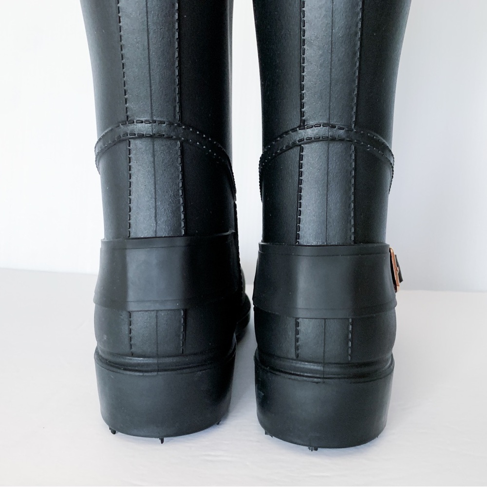 Steve Madden Rainfall Tall Black Rubber Boots Size 7 - Picture 5 of 13